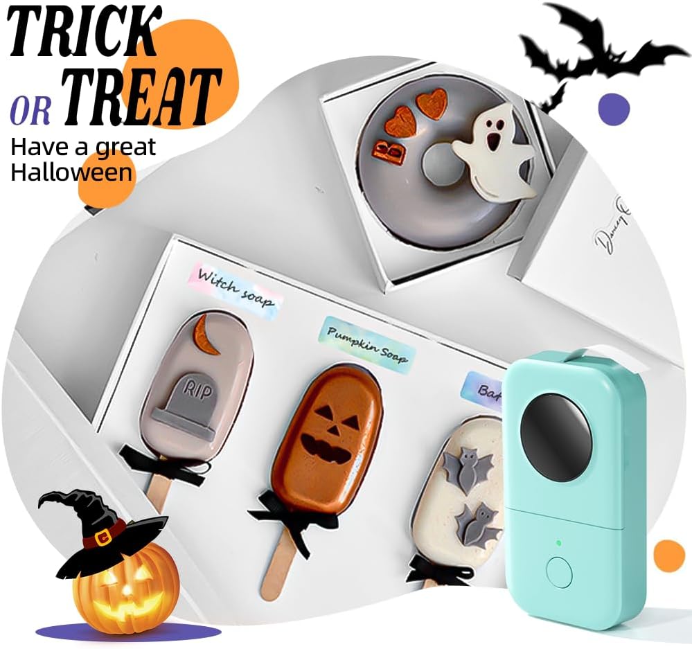 D30 Label Maker Machine, Portable Bluetooth Mini Label Printer, Smartphone Handheld Thermal Sticker Small Labeler Multiple Templates Font Icon Inkless Custom Label for Home Kids School Items