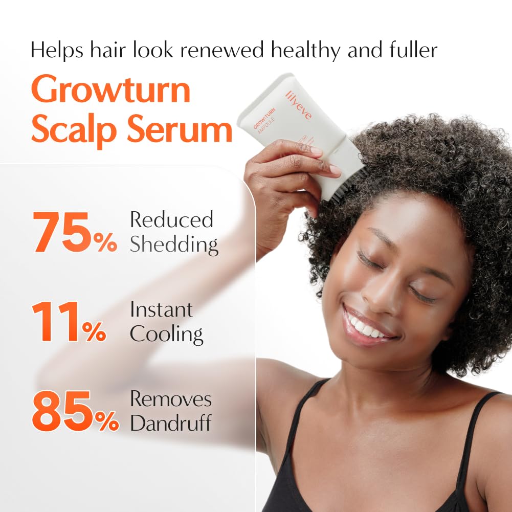 Revitalize Your Hair with Growturn Hair Growth Serum - Built-In Brush for Effortless Application | Thinning Hair Treatment | Fragrance-Free & Gentle Formula, 3.38 Fl. Oz.