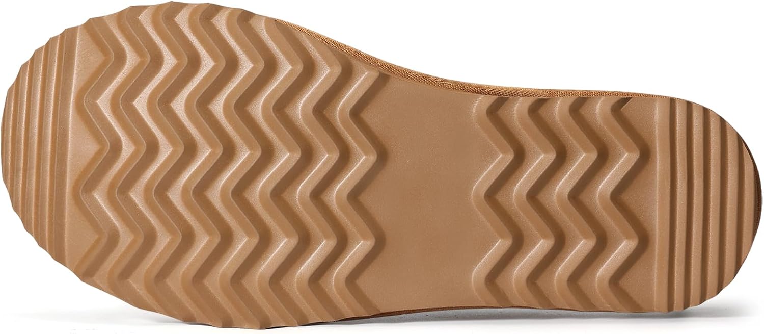 Genuine Suede Fuzzy Slippers for Women Winter Warm House Shoes Cozy Mini Boots for Indoor Outdoor