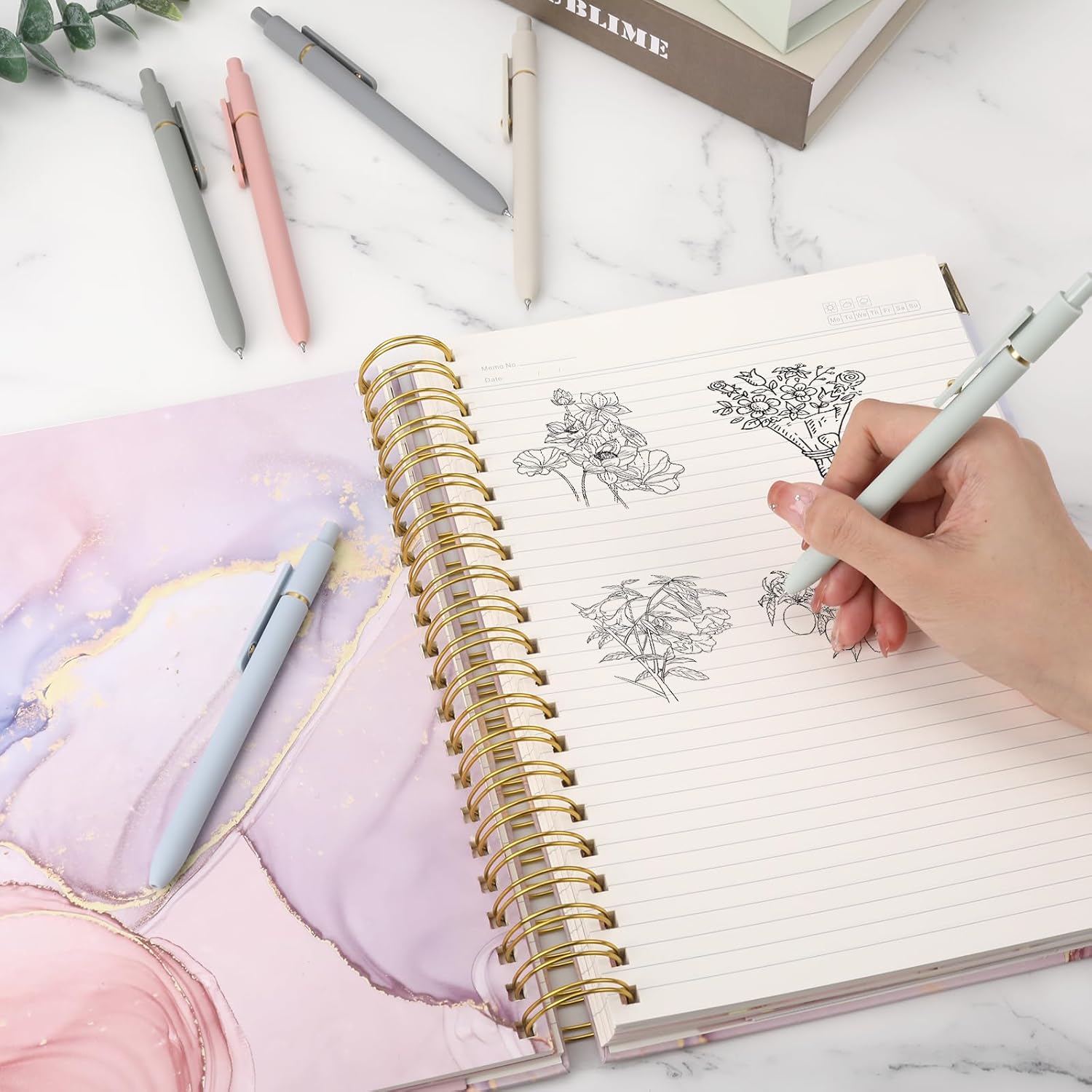 Elevate Your Writing Experience with Our 6-Pack Gel Pens - 0.5mm Fine Point Quick Dry Black Ink for Smooth, Effortless Writing