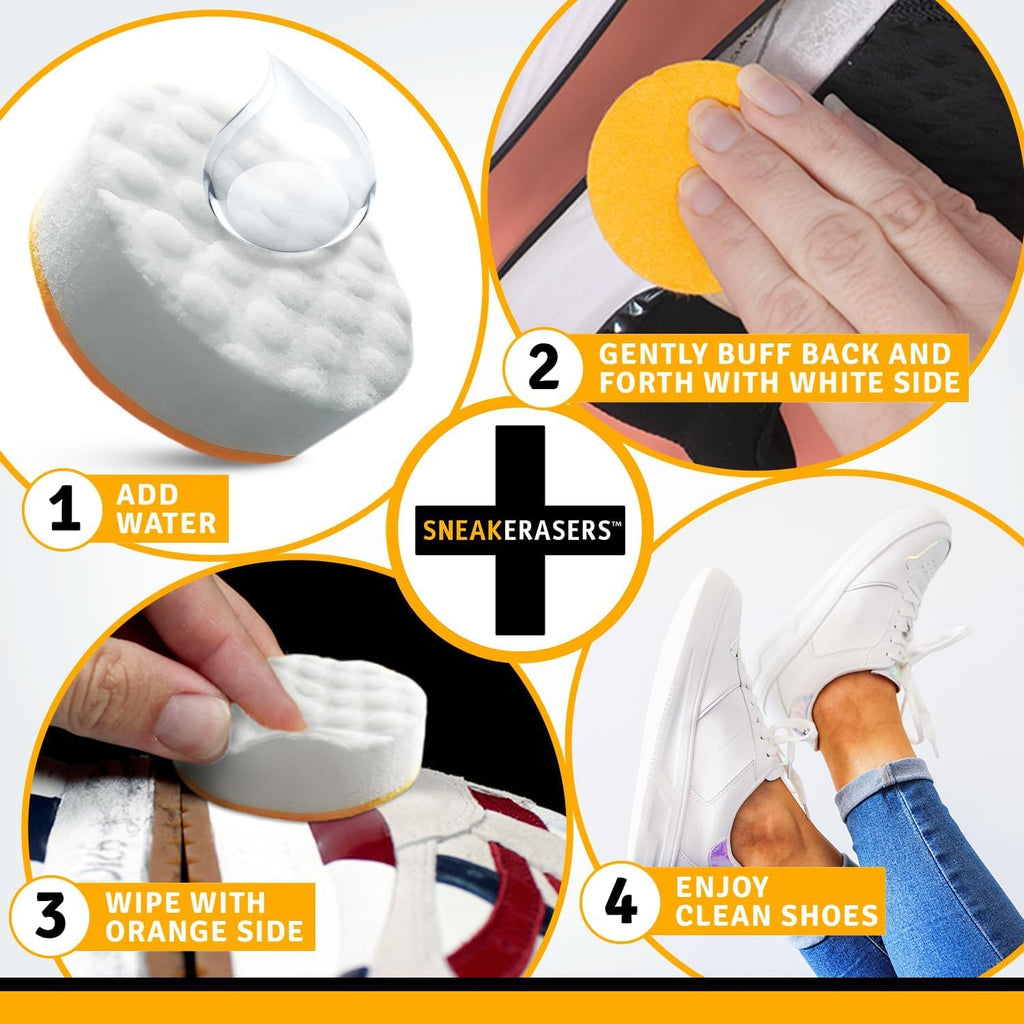Instant Sneaker Cleaner, Premium Shoe Cleaning Kit for Sneakers, Dual-Sided Sponges, Effective for Tennis Shoes & Women Men Sneakers, Gentle Rub Design (10 Pack)