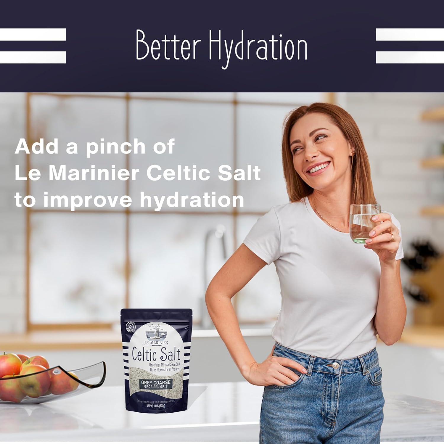 Celtic Salt Organic Grey Coarse, 1.1Lb - 18Oz. Mineral Rich 100% Natural and Unrefined French Sea Salt Organic. Hand Harvested Mineral Sea Salt, Sel Gris (1.1Lb Grey Coarse)