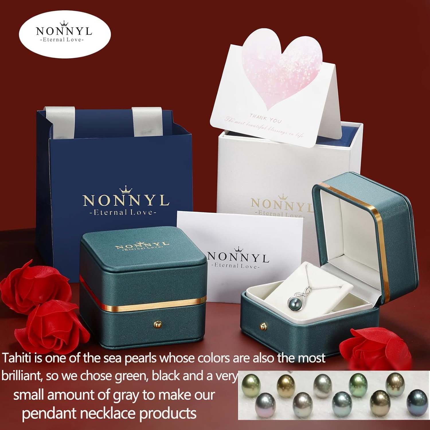 Gifts for Women Wife-Tahitian-Black-Pearl-Necklace-Gift for Wife Wedding Birthday Anniversary Jewelry-Mom Girlfriend Her Mothers Day Gifts for Mom Women Valentines Christmas Day