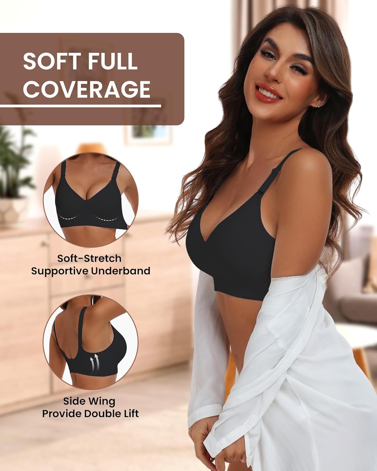 Experience Ultimate Comfort with Our Wireless Full Coverage Seamless Bra - Perfect Fit for Every Woman