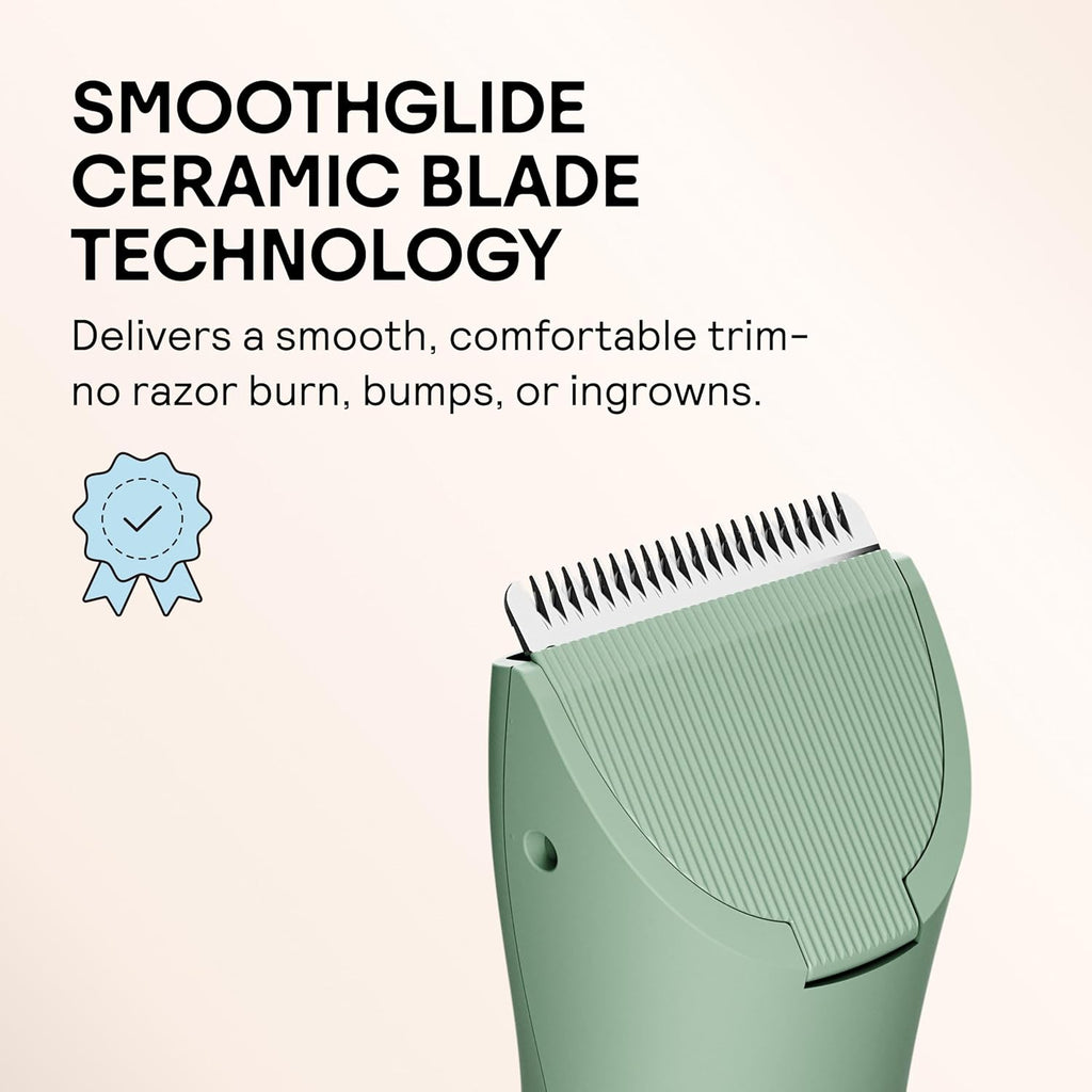 the Trimmer Original - Body Hair Trimmer for Men, Electric Shaver for Pubic Hair, Chest, Legs & Bikini, Waterproof & Rechargeable, Sage