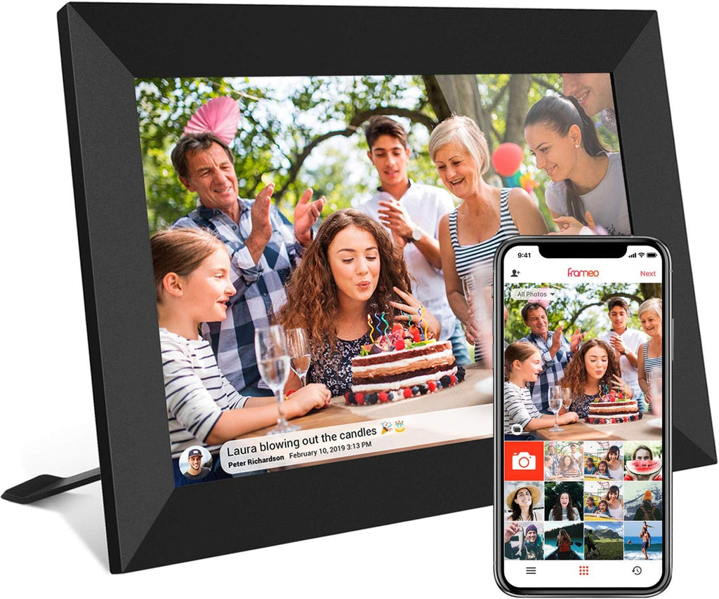 32GB FRAMEO 10.1 Inch Smart Wifi Digital Photo Frame 1280X800 IPS LCD Touch Screen, Auto-Rotate Portrait and Landscape, Built in 32GB Memory, Share Moments Instantly via Frameo App from Anywhere