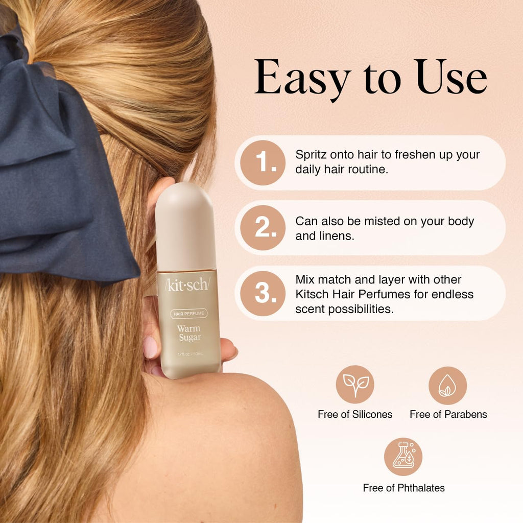 Hair Perfume for Women - Warm Sugar | Clean, Deodorizing & Patented Odor-Eliminating Technology Hair Spray & Body Mist - Freshen Hair, Body & Pillows - Pink Grapefruit & Vanilla Scent - 50Ml