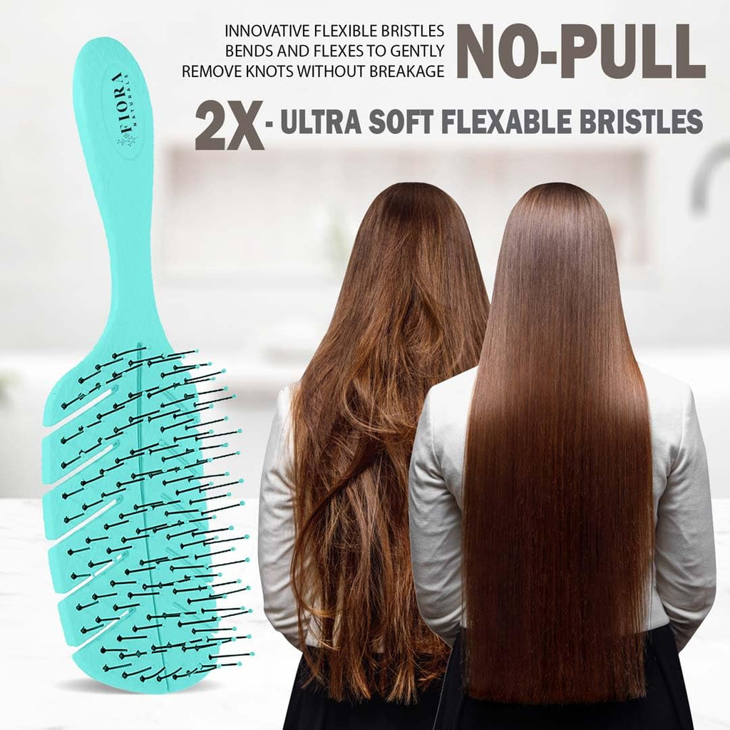 Detangler Brush by  - 100% Bio-Friendly Detangling Brush W/Ultra-Soft Bristles - Glide through Tangles with Ease - for Curly, Fine, Black Natural, Women, Men, Kids - Dry and Wet Hair