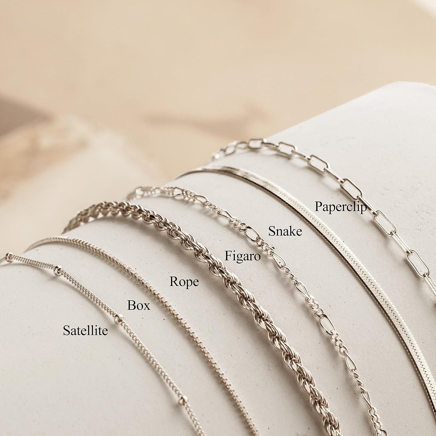 Dainty Silver Plated Bracelets for Women Trendy, Silver Jewelry Set for Women Bracelets for Women Paperclip Box Herringbone Figaro Rope Chain Bracelet Fashion Pack Gifts for Women