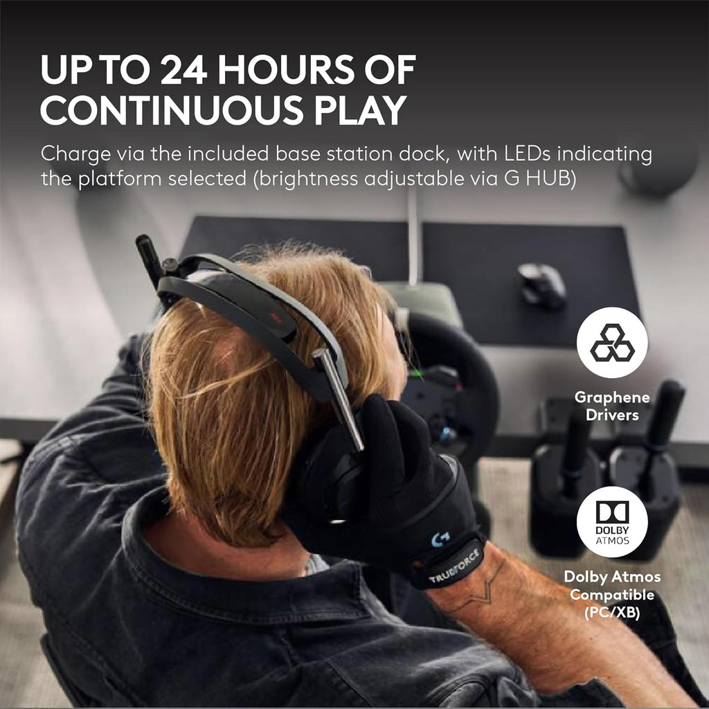 Astro A50 X Omni-Platform Wireless Gaming Headset + Base Station for PS5, Xbox, PC: PLAYSYNC Video & Audio Switcher, HDMI 2.1 4K 120Hz VRR, <24 Bit/48 Khz, 24Hr Battery, 2.4Ghz & BT - Black