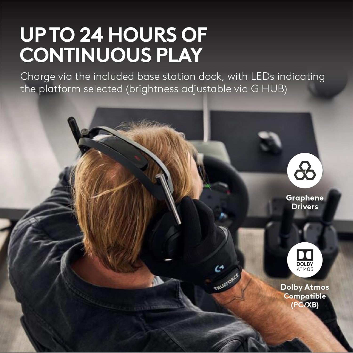 Astro A50 X Omni-Platform Wireless Gaming Headset + Base Station for PS5, Xbox, PC: PLAYSYNC Video & Audio Switcher, HDMI 2.1 4K 120Hz VRR, <24 Bit/48 Khz, 24Hr Battery, 2.4Ghz & BT - Black
