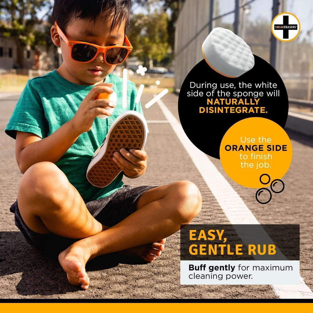 Instant Sneaker Cleaner, Premium Shoe Cleaning Kit for Sneakers, Dual-Sided Sponges, Effective for Tennis Shoes & Women Men Sneakers, Gentle Rub Design (10 Pack)