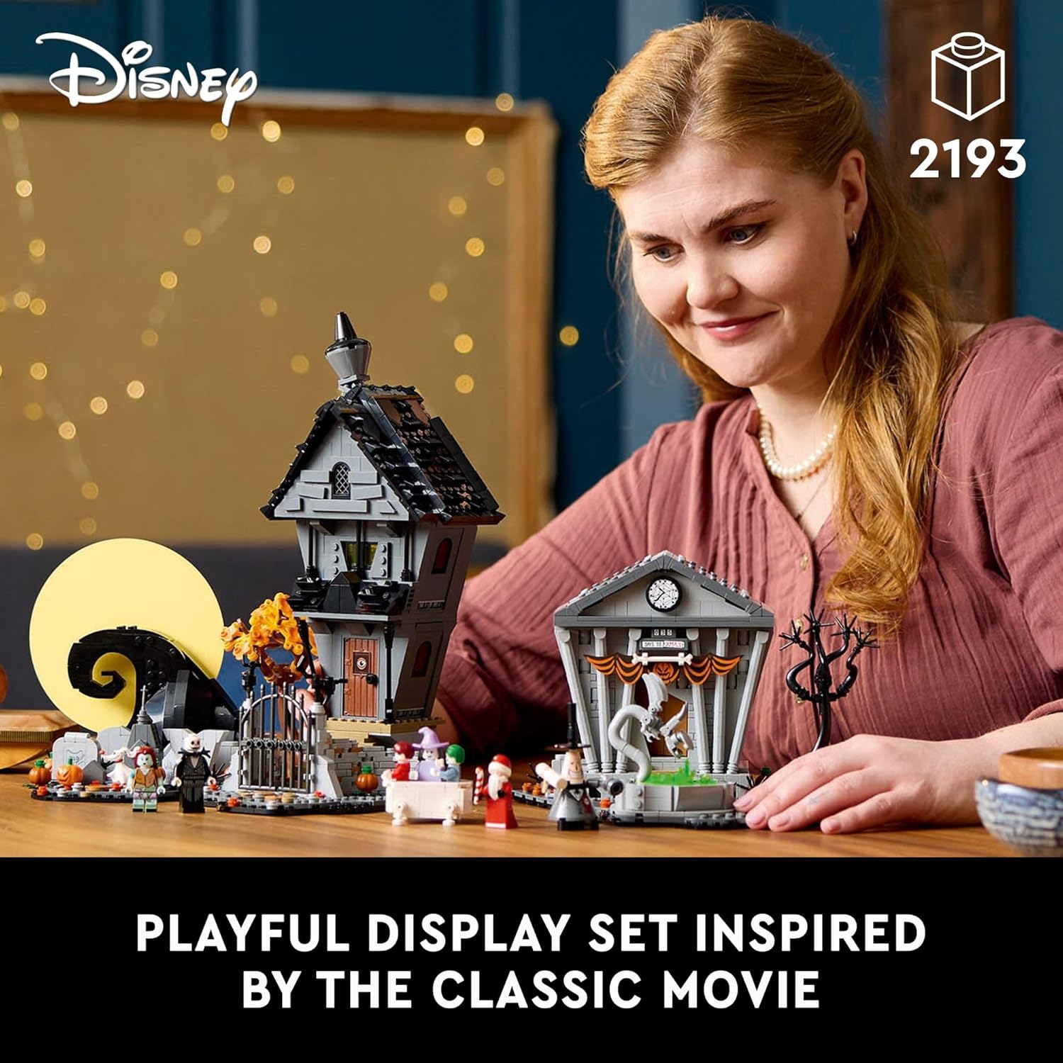 Disney Tim Burton'S the Nightmare before Christmas Decor - Building Set for Adults for Display, Ages 18+ - Collectible DIY Craft for Fans of Iconic Movie with Minifigures Included - 21351