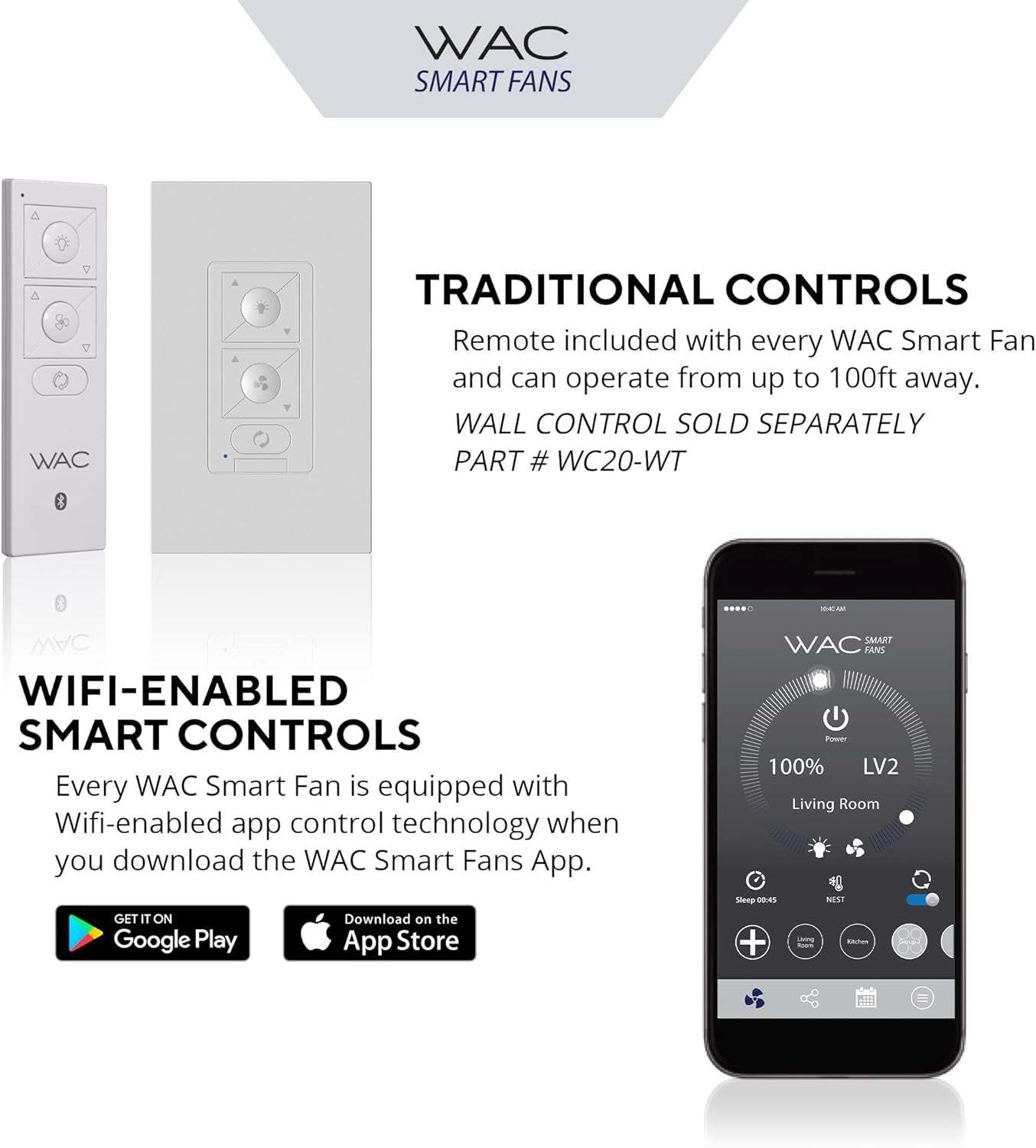 F-035L-MB Odyssey Indoor or Outdoor Flushmount Smart Compatible Ceiling Fan with Remote Control 52In Blade Span Matte Black 3000K Warm White LED