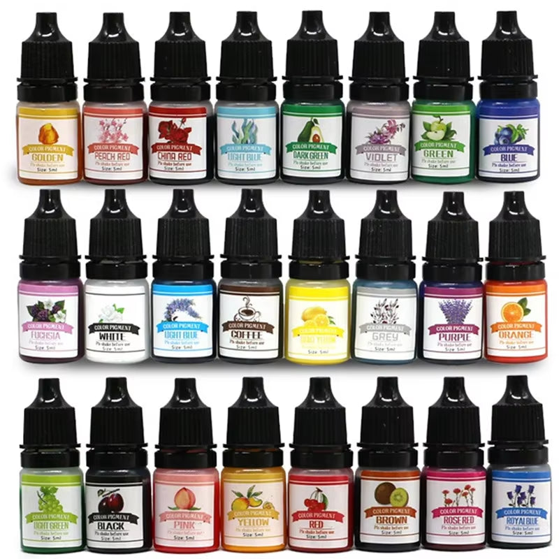 Epoxy Pigment 24 Colors 5Ml Epoxy Resin Dye Liquid Epoxy Resin Colorant for Resin Art Paint Jewellery Crafts Coloring