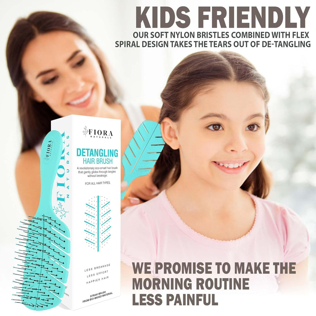 Detangler Brush by  - 100% Bio-Friendly Detangling Brush W/Ultra-Soft Bristles - Glide through Tangles with Ease - for Curly, Fine, Black Natural, Women, Men, Kids - Dry and Wet Hair