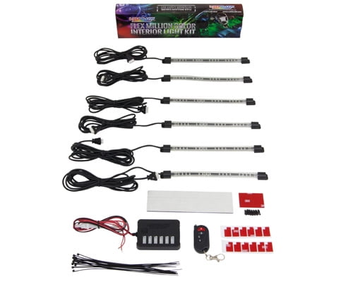 6Pc Flexible LED Million Color Interior Underdash Lighting Kit