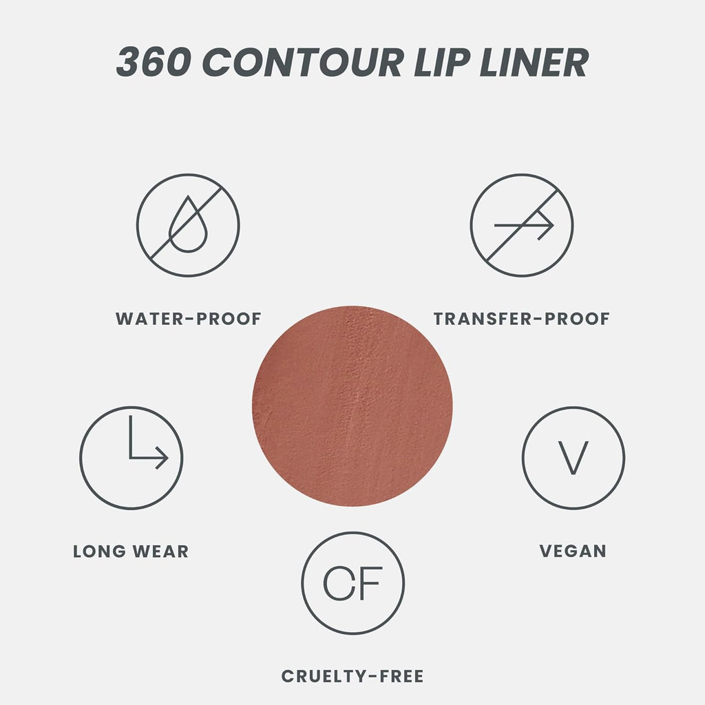 Elevate Your Lip Game with the 360 Contour Lipliner - Long Lasting, Waterproof, and Sharpenable in Saddle Brown