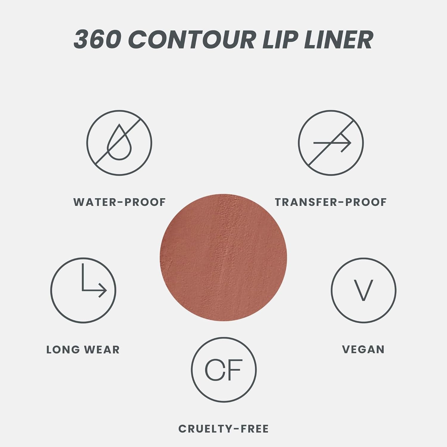 Elevate Your Lip Game with the 360 Contour Lipliner - Long Lasting, Waterproof, and Sharpenable in Saddle Brown
