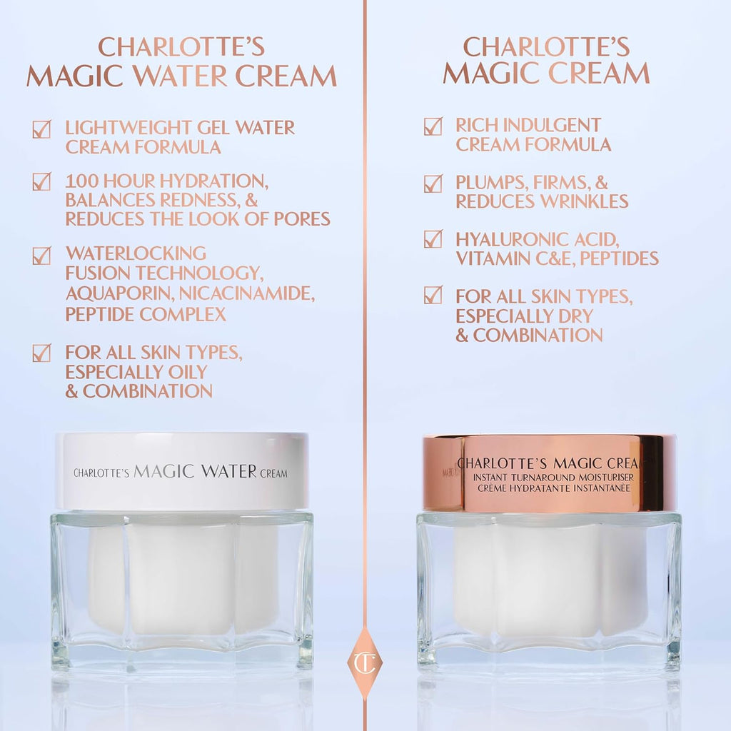 Charlotte Tilbury Magic Cream Face Moisturizer - Firming & Hydrating Face Cream to Create a Smoother-Looking Base for Makeup - Enriched with Vitamins C & E, Peptide Complex & Hyaluronic Acid